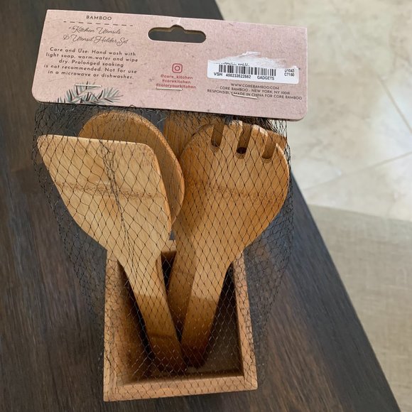 Core Bamboo “Season´s Greetings ” Kitchen Utensil & Holder Set - Picture 5 of 8